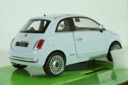 Fiat 500 2007 Light blue, Welly 1:24