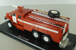 АЦ-7,5-40 пожарная автоцистерна на шасси Урал-4320 с бел. полосами, SSM1229, SSM 1:43