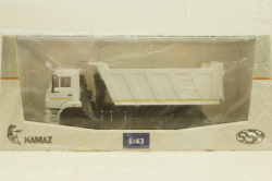 Камаз-6520, белый, самосвал 3-х осный, SSM1250, SSM 1:43