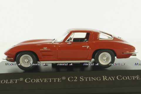 Chevrolet Corvette (C2) Sting Ray Coupe 1963, red, American Cars №4, Altaya 1:43