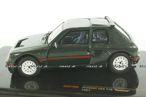 Peugeot 205 T16 Custom 1987, dark green, CLC416N, IXO 1:43