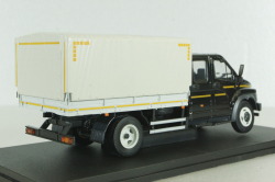 Газон NEXT C42R31 бортовой с тентом черный/серый Н231, Наш Автопром 1:43