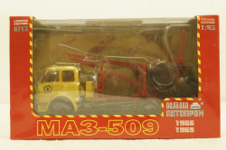 Маз-509, лесовоз, желтый/красный, Н713, Наш Автопром 1:43