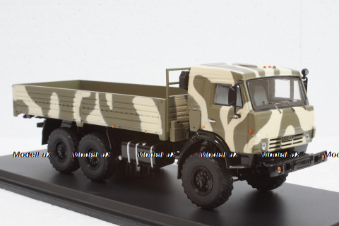 Камаз-53501 Мустанг 6х6 бортовой с тентом 2003, камуфляж, SSM1303, SSM 1:43