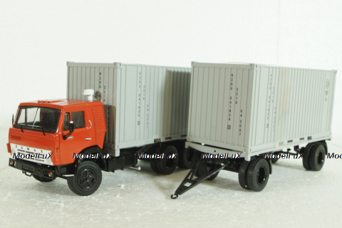 КАМАЗ-53212 контейнеровоз с прицепом ГКБ-8350, SSM7030, SSM 1:43