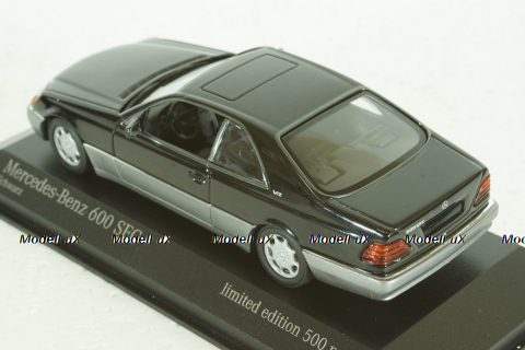 Mercedes 600 SEC C140 Coupe 1992, black, 943032603, Maxichamps 1:43