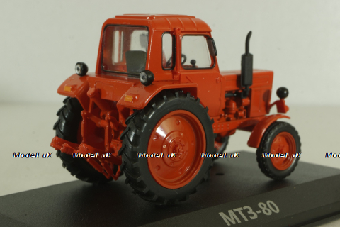 МТЗ-80 трактор 1974, красный, ТРАКТОРЫ история,люди,машины (Hachette) №6 1:43