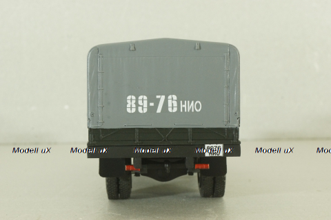 Газ-3307 бортовой с тентом 1989, синий/серый, Херсон Моделс 1:43