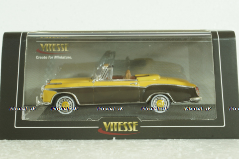Mercedes 220 SE Convertible 1959 yellow/darkbrown, 28626, Vitesse 1:43