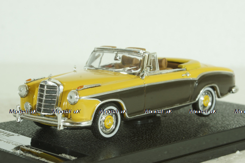 Mercedes 220 SE Convertible 1959 yellow/darkbrown, 28626, Vitesse 1:43