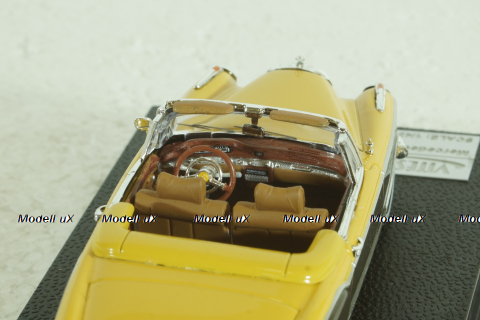 Mercedes 220 SE Convertible 1959 yellow/darkbrown, 28626, Vitesse 1:43