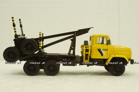 Краз-64371 лесовоз желтый/синий, Н730, Наш Автопром 1:43