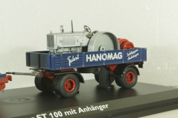 Hanomag ST 100 with trailer, blue, 02894, Schuco 1:43