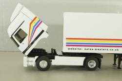 Mercedes Actros MP1 1848 with semi trailer Sales master trucks 1996, white, 112319, Eligor 1:43
