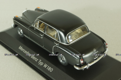 Mercedes 220 S Ponton  (W180) 1956, matt black, B66040403, Minichamps 1:43