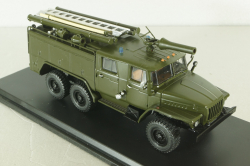 АЦ-40(43202)ПМ-102Б пожарная автоцистерна на шасси Урал-43202, хаки, SSM1233, SSM 1:43
