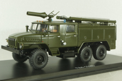 АЦ-40(43202)ПМ-102Б пожарная автоцистерна на шасси Урал-43202, хаки, SSM1233, SSM 1:43