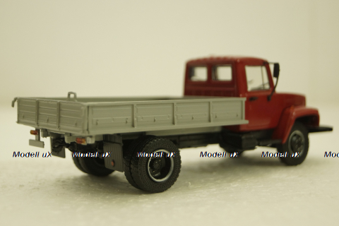 Газ-3307, бортовой с лебедкой, красный, (Конверсия), АвтоИстория 1:43