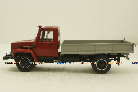 Газ-3307, бортовой с лебедкой, красный, (Конверсия), АвтоИстория 1:43
