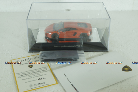 Lamborghini Aventador LP700-4 2011, metallic orange, 54647, AutoArt 1:43