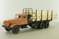 Краз-219Б лесовоз, оранжевый, с бревнами Modellux 1:43