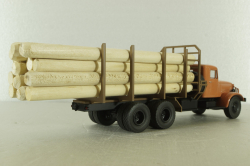 Краз-219Б лесовоз, оранжевый, с бревнами Modellux 1:43