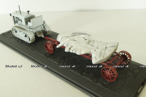 Сталинец-65 трактор, 1937, серый с прицепом, Model43 1:43