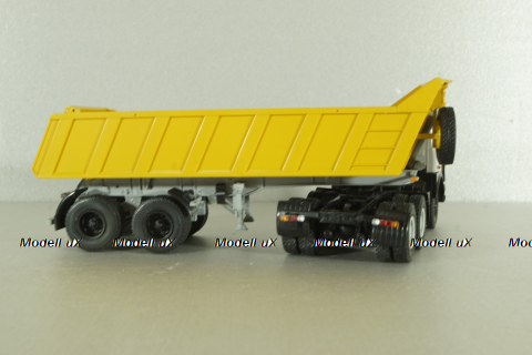 МАЗ-6422 (ранний) с п/прицепом самосвалом МАЗ-9506-20  1990, серый/желтый, Автоистория 1:43