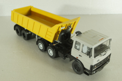 МАЗ-6422 (ранний) с п/прицепом самосвалом МАЗ-9506-20  1990, серый/желтый, Автоистория 1:43