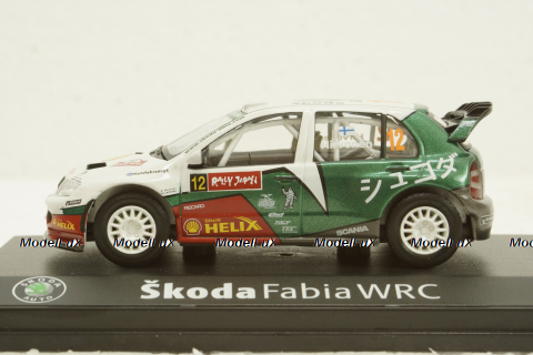Skoda Fabia WRC Evo II , Rallye Japan 2005,  #12 Mikko Hirvonen, 143XAB601TF, Abrex 1:43