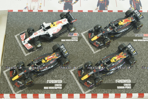 Red Bull RB16B #33, RB18 #1, RB19 #1, RB19 #11,  M. Verstappen – S. Perez, F1 SET BU38092-PACK, Формула 1, Bburago 1:43