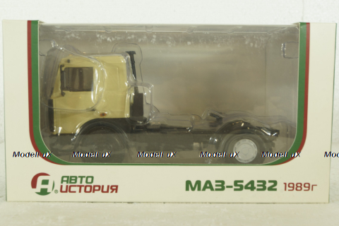 Маз-5432 тягач 1989г, желтый, 100428, АвтоИстория 1:43
