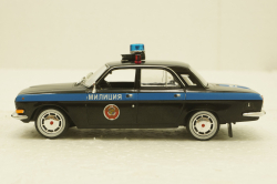 Газ-24-10 Волга. ГАИ, черная.  Автолегенды СССР № 1:43