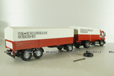 Mercedes 1729 truck, with trailer, red, 314, NZG 1:43