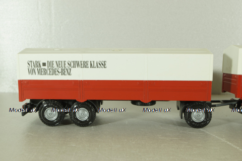 Mercedes 1729 truck, with trailer, red, 314, NZG 1:43
