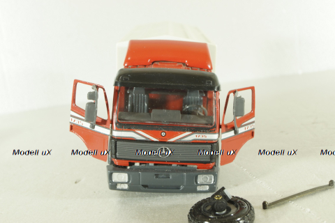 Mercedes 1729 truck, with trailer, red, 314, NZG 1:43