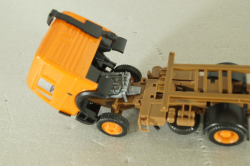 Mercedes SK 1748 tractor with semi trailer Berner 1988, orange, Herpa 1:87