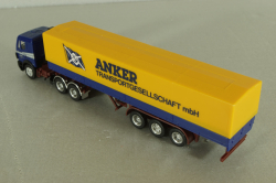 Mercedes SK 2435 tractor with semi trailer Anker, blue/yellow, Herpa 1:87