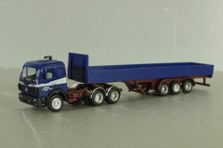 Mercedes SK 2435 tractor with semi trailer Anker, blue/yellow, Herpa 1:87