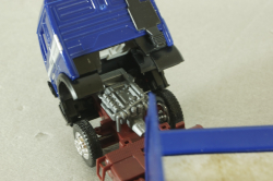 Mercedes SK 2435 tractor with semi trailer Anker, blue/yellow, Herpa 1:87