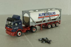 Mercedes SK 1850 LS tractor with semi-trailer tank "Alfred Talke" 1994, blue/white, 143004, Herpa 1:87