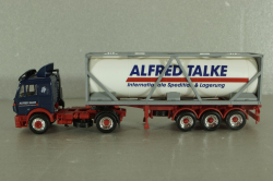 Mercedes SK 1850 LS tractor with semi-trailer tank "Alfred Talke" 1994, blue/white, 143004, Herpa 1:87