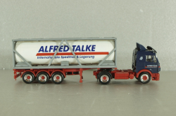 Mercedes SK 1850 LS tractor with semi-trailer tank "Alfred Talke" 1994, blue/white, 143004, Herpa 1:87