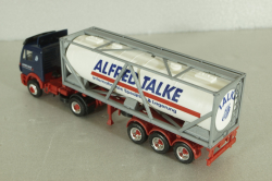 Mercedes SK 1850 LS tractor with semi-trailer tank "Alfred Talke" 1994, blue/white, 143004, Herpa 1:87