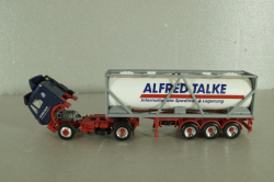 Mercedes SK 1850 LS tractor with semi-trailer tank "Alfred Talke" 1994, blue/white, 143004, Herpa 1:87