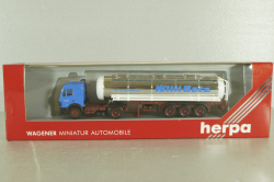 Mercedes SK 1735 LS tractor with semi-trailer tank "Willi Betz" 1989, blue/chrome, 826110, Herpa 1:87 