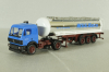Mercedes SK 1735 LS tractor with semi-trailer tank "Willi Betz" 1989, blue/chrome, 826110, Herpa 1:87 