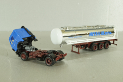 Mercedes SK 1735 LS tractor with semi-trailer tank "Willi Betz" 1989, blue/chrome, 826110, Herpa 1:87 