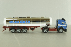 Mercedes SK 1850 LS tractor with semi-trailer tank "Willi Betz" 1994, blue/chrome, 826110, Herpa 1:87