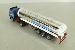 Mercedes SK 1850 LS tractor with semi-trailer tank "Willi Betz" 1994, blue/chrome, 826110, Herpa 1:87